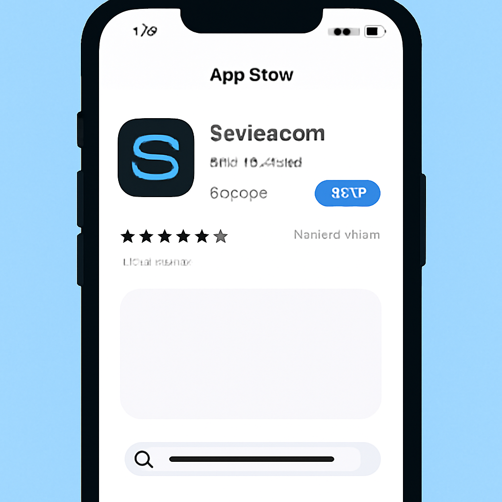 smartphone screen showing Socios.com app download from app store, clean modern interface, blue and black colors