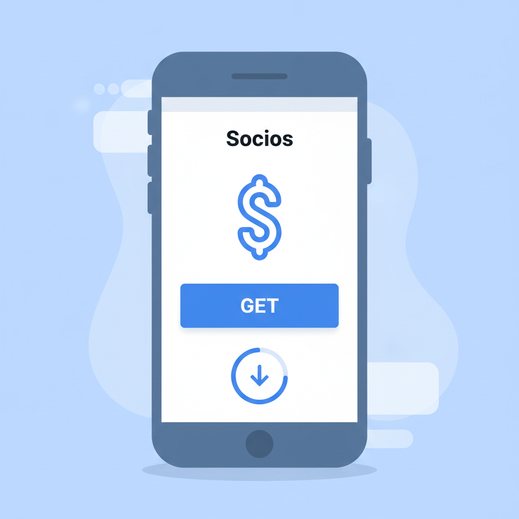 smartphone downloading Socios app from store