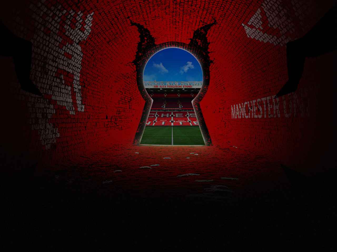Manchester United Old Trafford stadium with futuristic digital blockchain and cryptocurrency fan token overlays for exclusive fan benefits